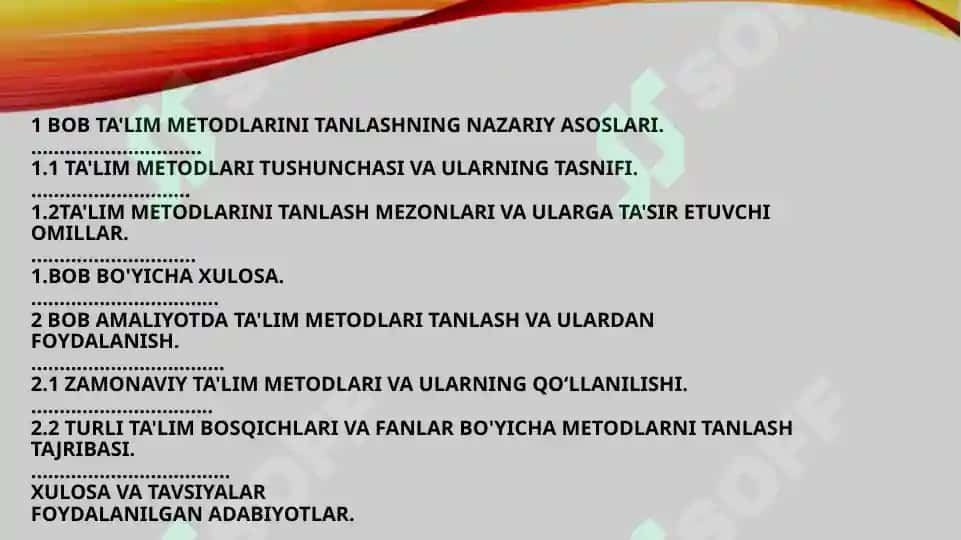 Ta'lim metodlarini tanlash mezonlari 2
