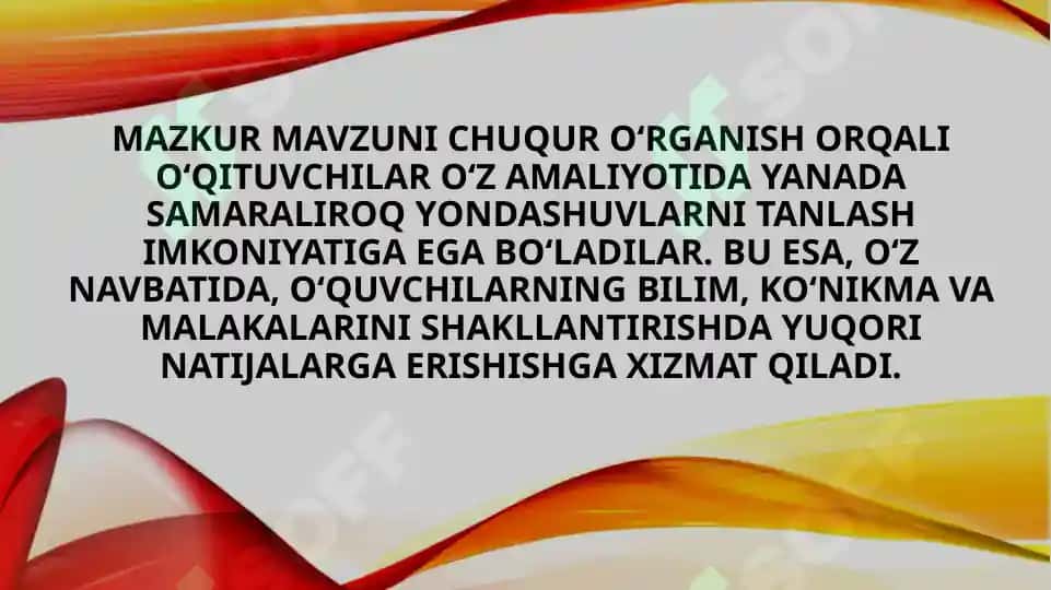 Ta'lim metodlarini tanlash mezonlari 4