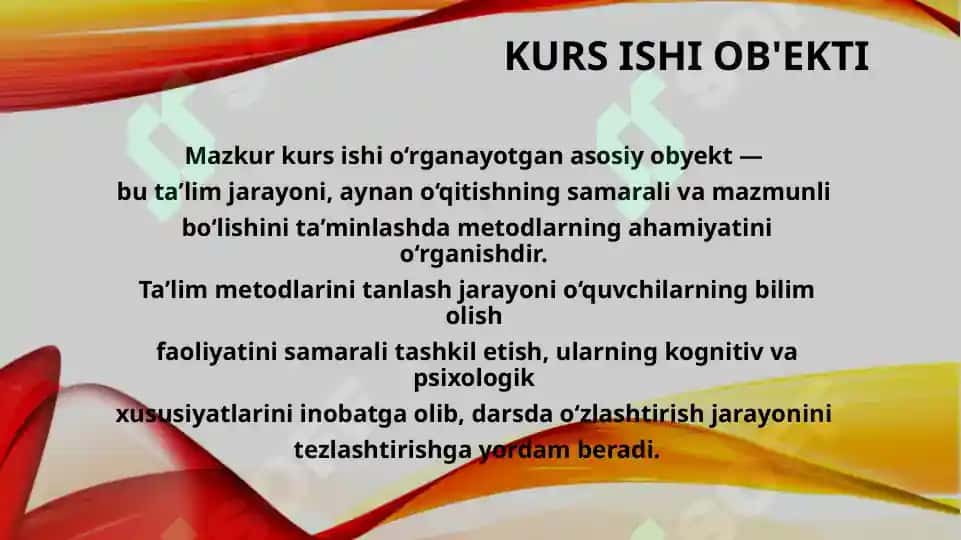 Ta'lim metodlarini tanlash mezonlari 7