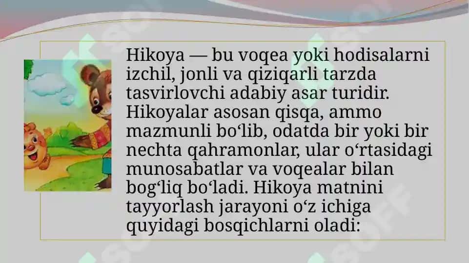 Hikoya matnini tayyorlash 2