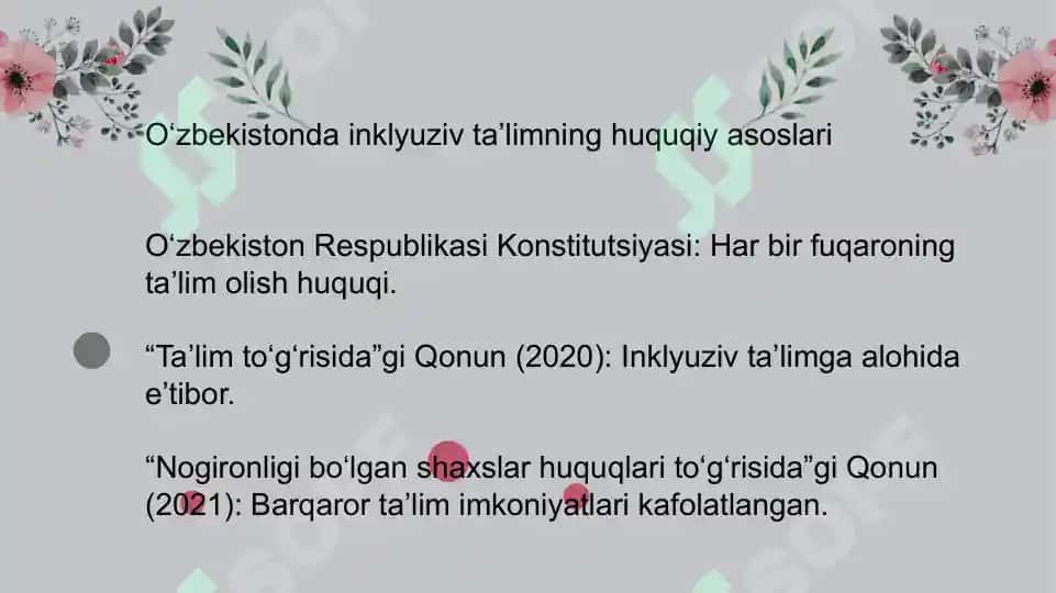 O'zbekistonda inklyuziv taʼlimning meyoriy huquqiy bazasini tahlil qilish 3
