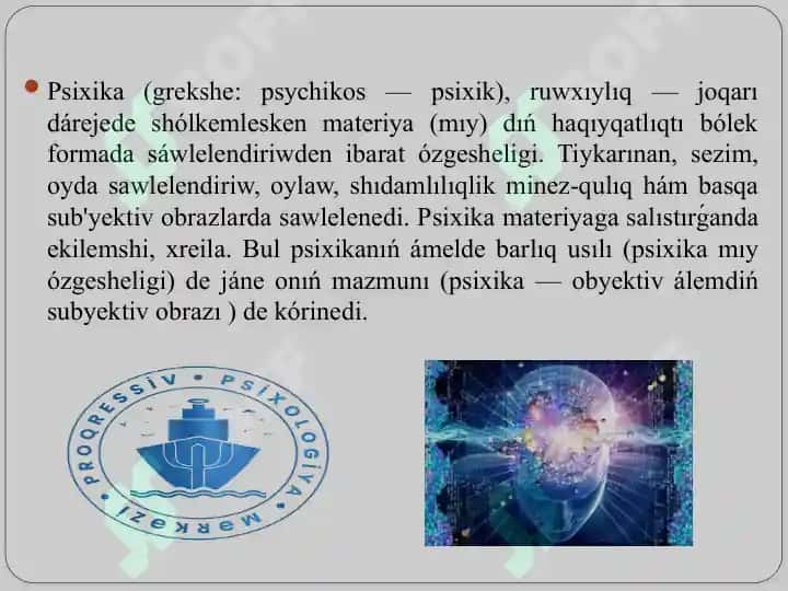 Psixik procesler hám miydiń óz ara baylanıslılıǵı. 3