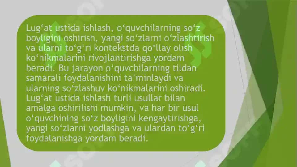 Lug‘at ustida ishlash 2