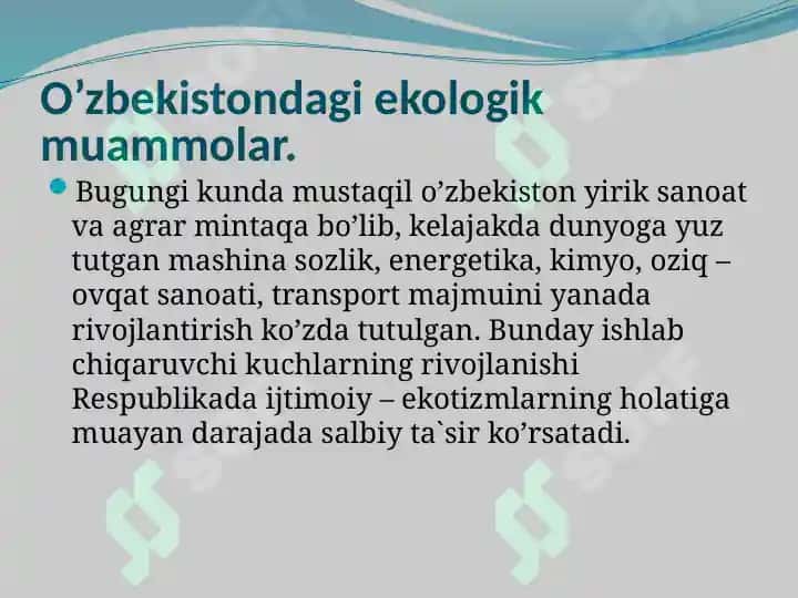 Ekologik vaziyatlarni rivojlanish yo'nalishi 3