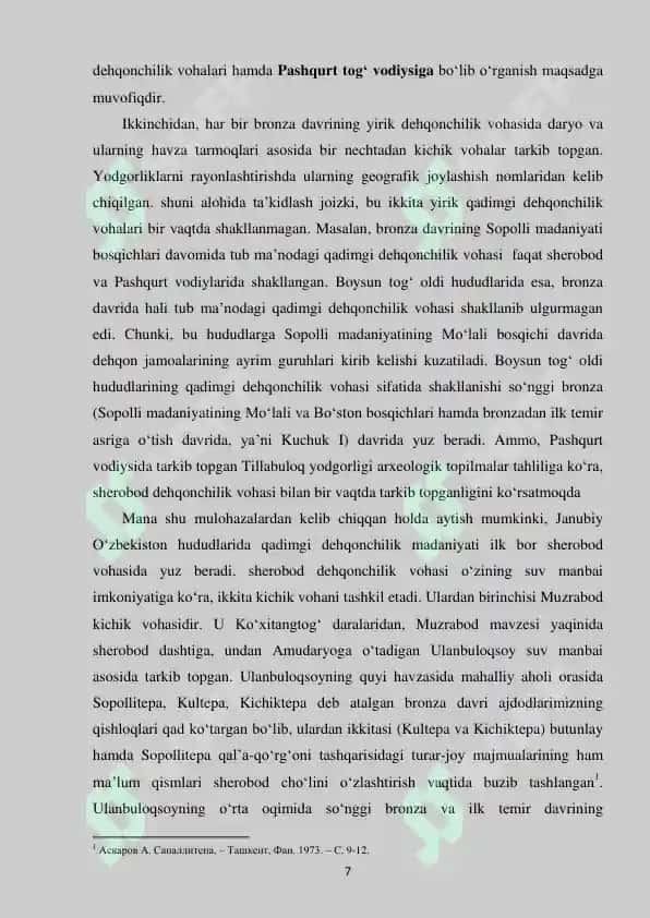 ARXEOLOGIYA kafedrasi malakaviy bitiruv ishi 7