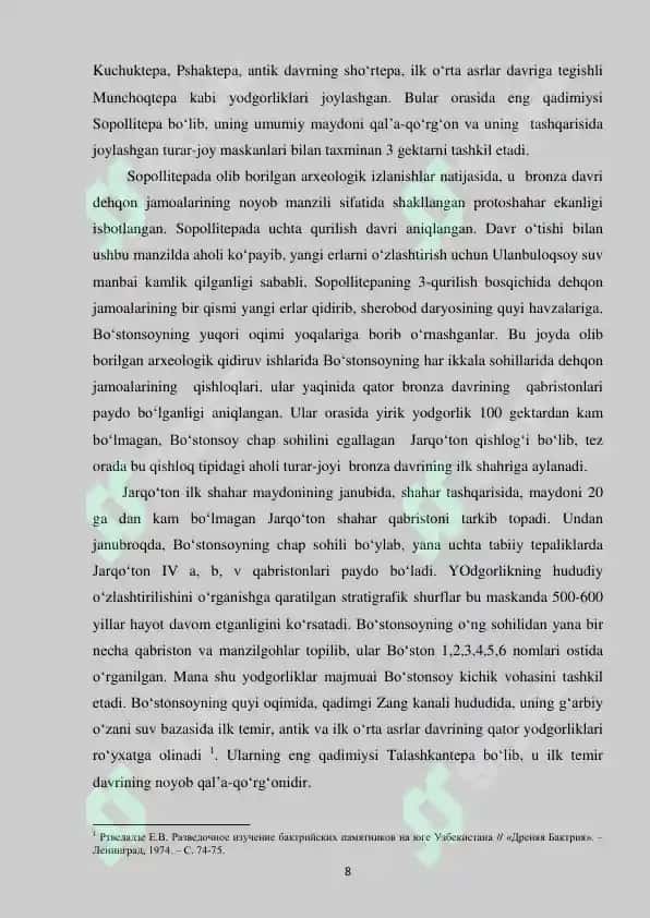 ARXEOLOGIYA kafedrasi malakaviy bitiruv ishi 8