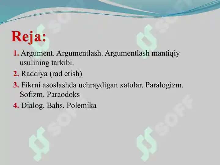 Mantiq. Argumentlash 2