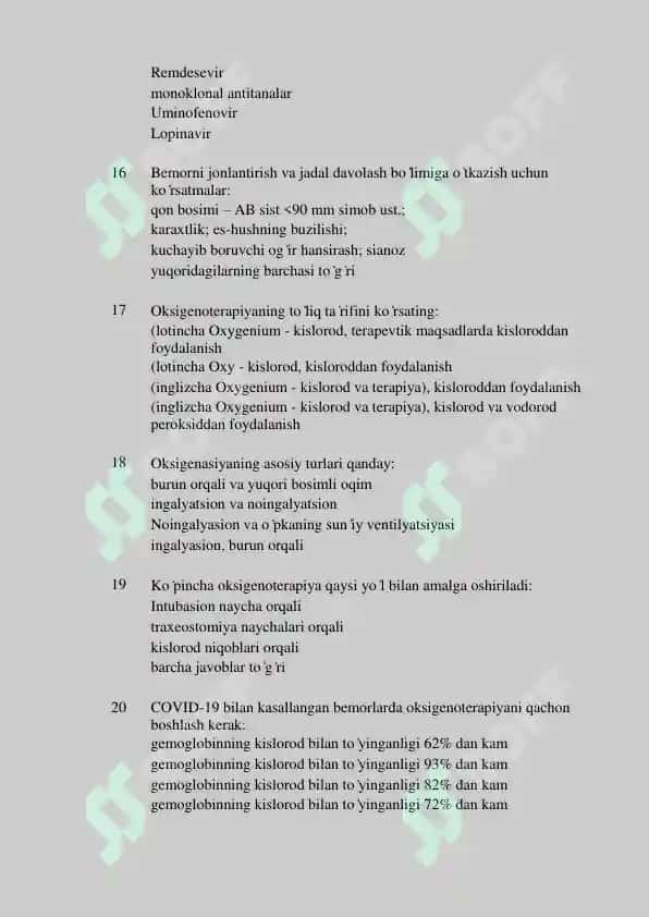 Yuqumli kasalliklar dan Argos testlar 4