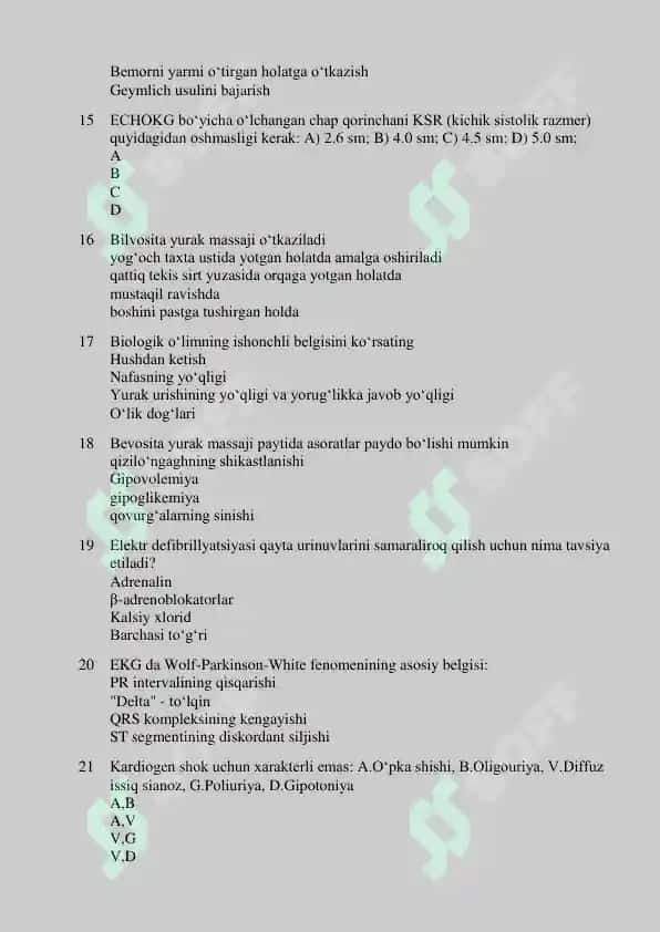 Kardiologiya dan Argos test 2025 3