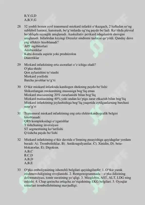 Kardiologiya dan Argos test 2025 5