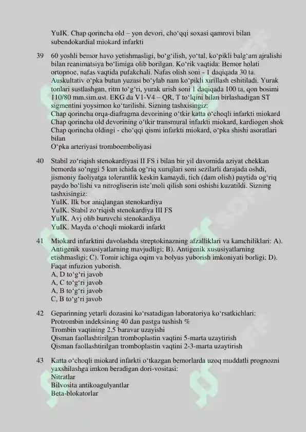 Kardiologiya dan Argos test 2025 7