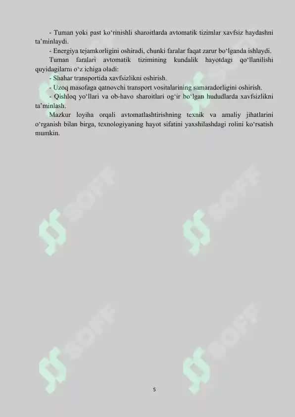 Sensor asosida avtomatik tuman faralarini boshqarish tizimi 4