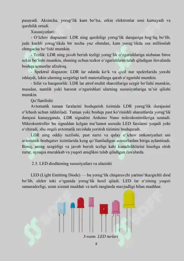 Sensor asosida avtomatik tuman faralarini boshqarish tizimi 7
