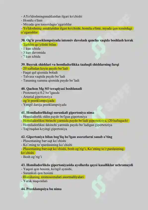 Akusherlik ishi savollar javolari bilan 6