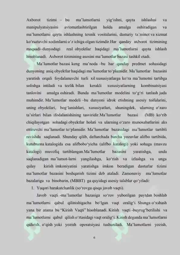 MS ACCESS – MA’LUMOTLAR BAZASINI YARATISH 6