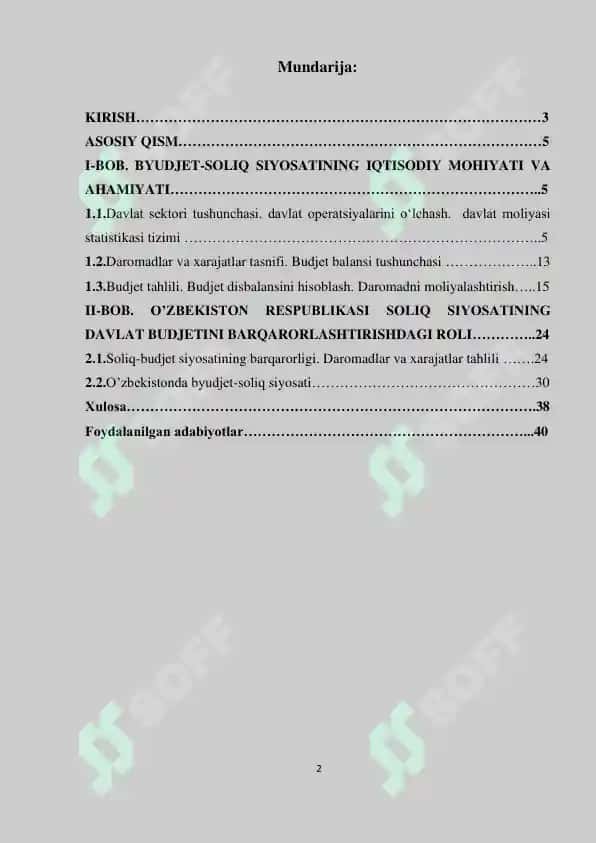 Byujet-soliq sektori va uning tarkibi 2