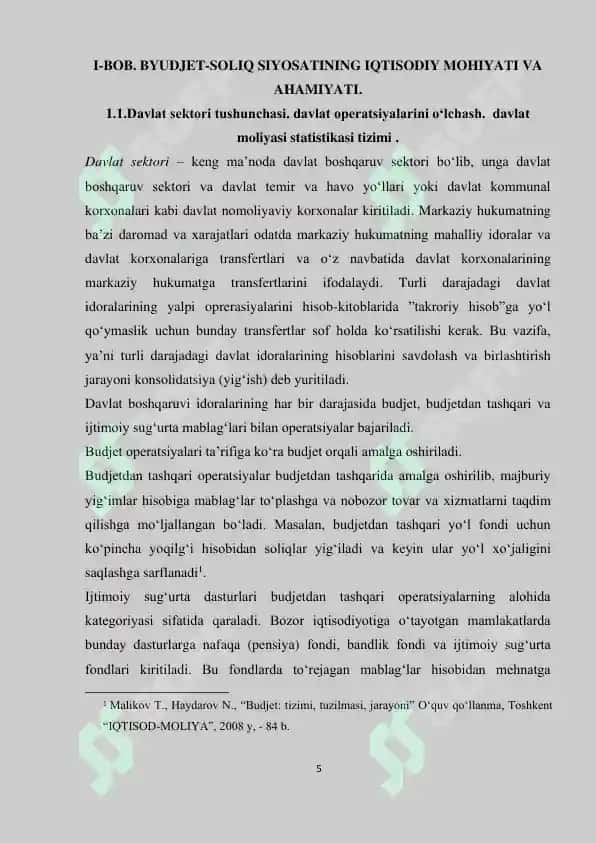 Byujet-soliq sektori va uning tarkibi 5