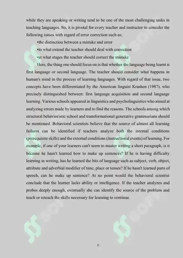 THEORITICAL FOUNDATIONS OF ERROR CORRECTION IN TEACHING METHODOLOGY 5