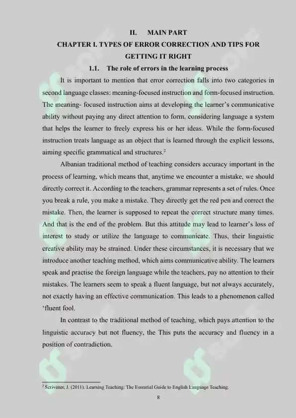 THEORITICAL FOUNDATIONS OF ERROR CORRECTION IN TEACHING METHODOLOGY 8