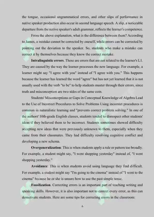 ERRORS AND INCORRECTNESSES IN TEACHING LANGUAGES 6