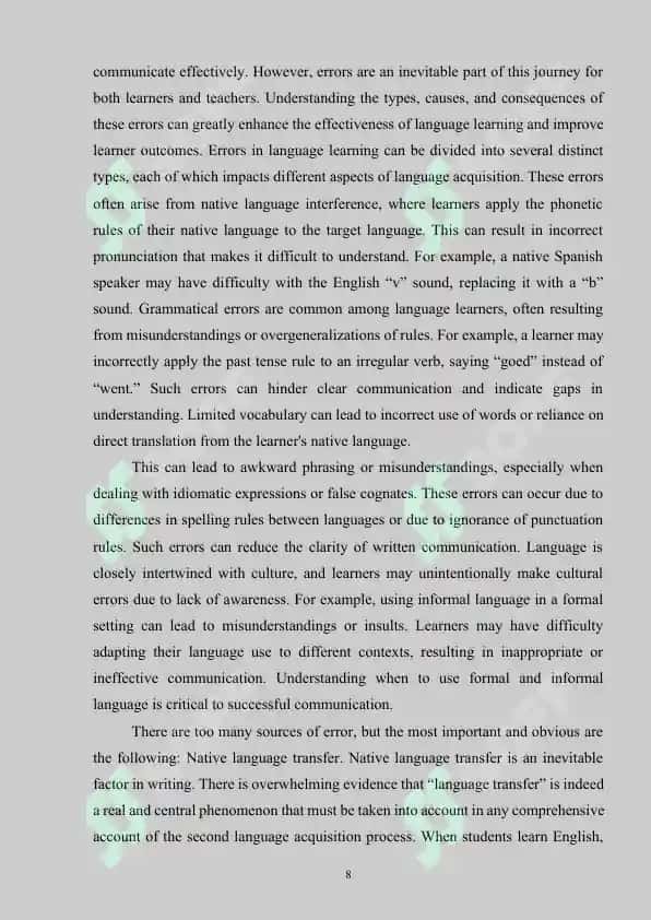 ERRORS AND INCORRECTNESSES IN TEACHING LANGUAGES 8