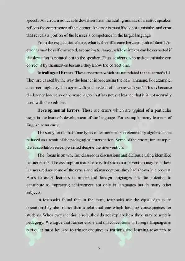 TYPES OF ERRORS IN LANGUAGE TEACHING 5