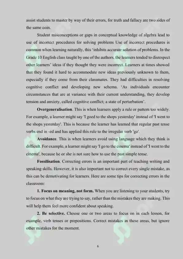 TYPES OF ERRORS IN LANGUAGE TEACHING 6