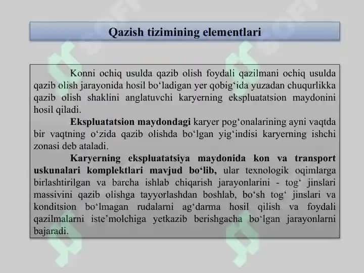 Qazish tizimlari elementlari va ularning parametrlari 2