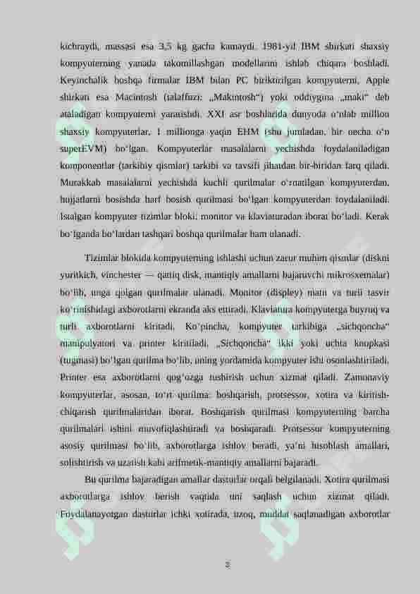 Kompyuterlar va ularning asosiy qurilmalari 3