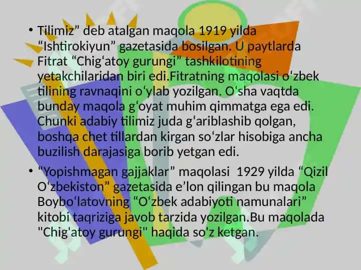 Fitrat va Cho'lponning adabiy-tanqidiy qarashlari 4
