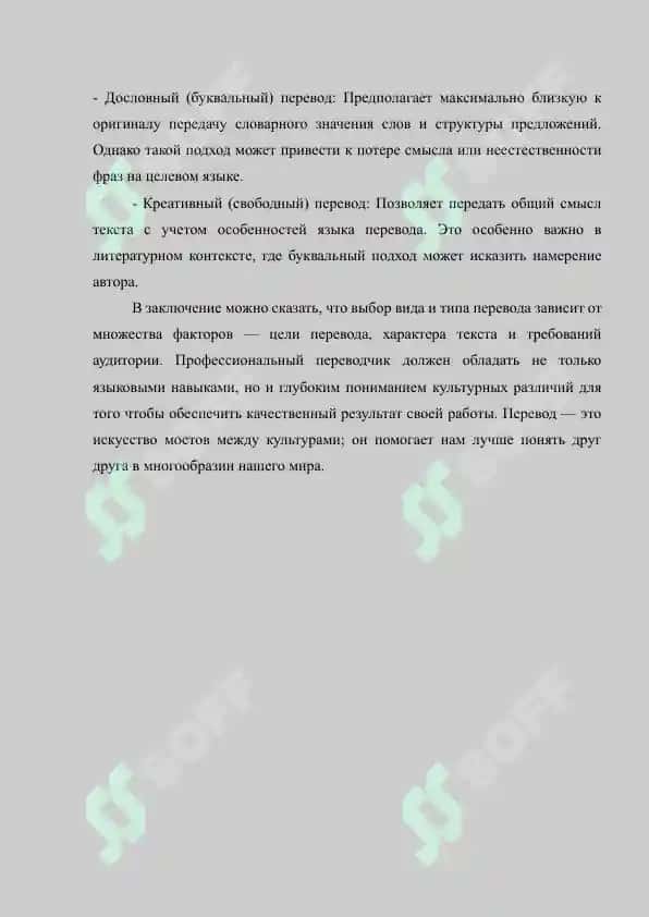Эссе: Виды и типы переводов 2