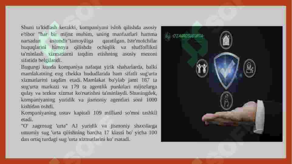 “O’zagrosug`urta “ kompaniyasi. 4