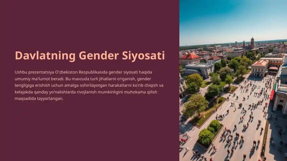 Davlatning Gender Siyosati 2