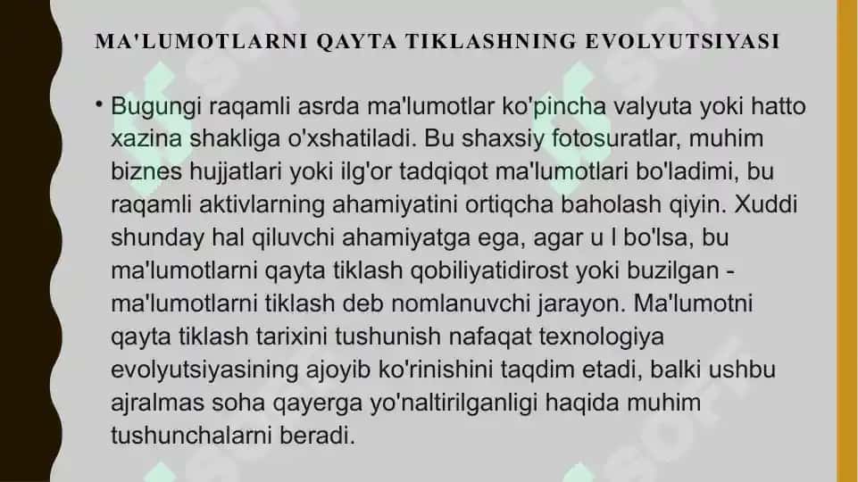 Buzilgan ma'lumotlarni tiklash usullari 2