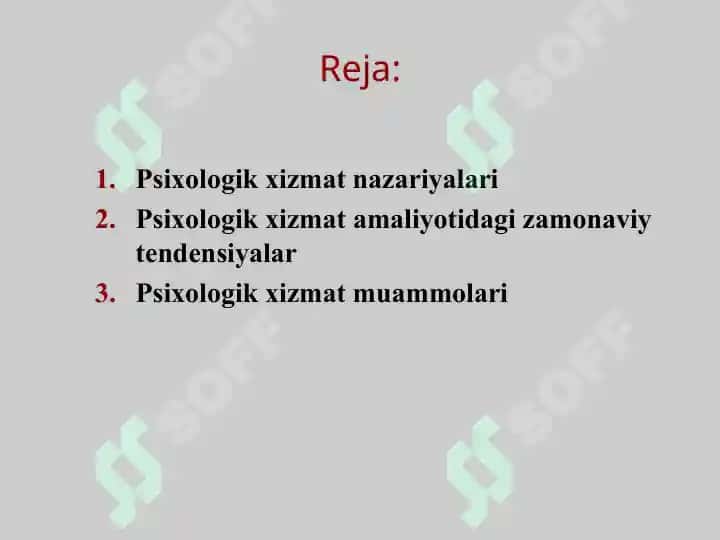 PSIXOLOGIK XIZMAT MUAMMOLARI 2
