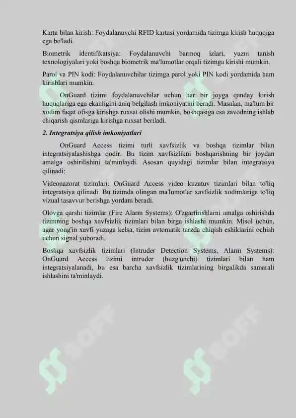 "OnGuard Access" integratsion xavfsizlik tizimi 2