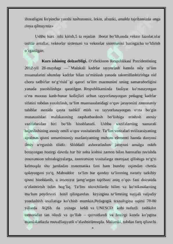 VEKTORLAR SISTEMASINI BAZISGACHA 4
