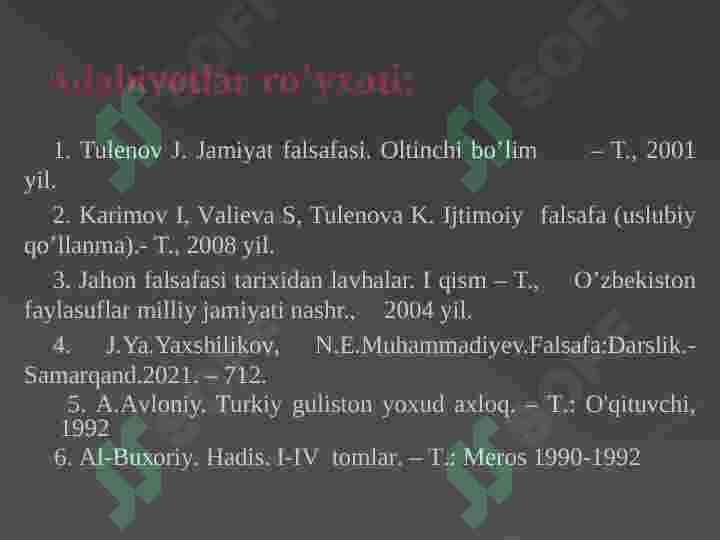 JAMIYAT VA INSON FALSAFASI 3