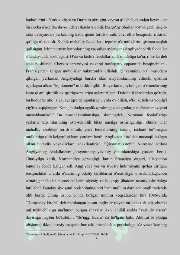 Angliyaning XI-XIV asrlarda siyosiy va ijtimoiy tarixi 7