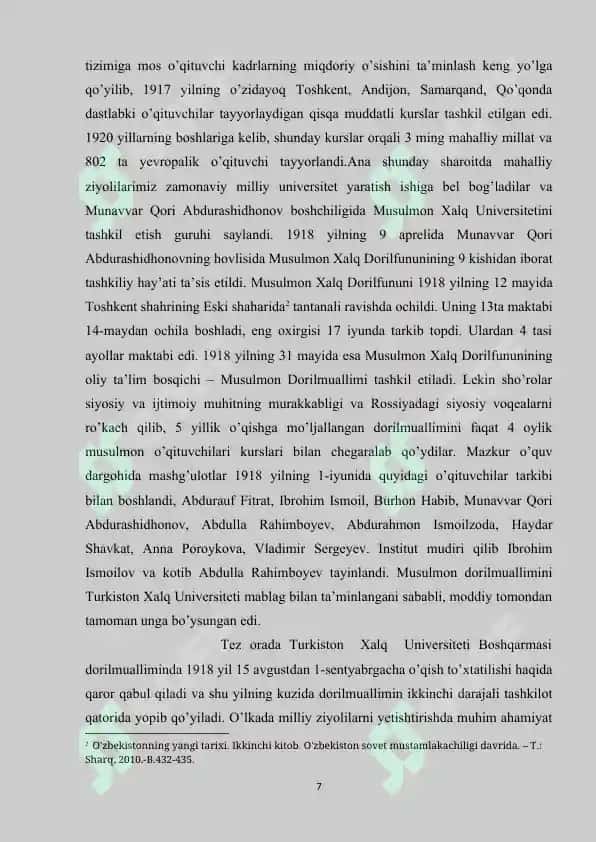 O'ZBEKISTONDA SOVET DAVRIDA OLIY TA’LIM TIZIMI 7