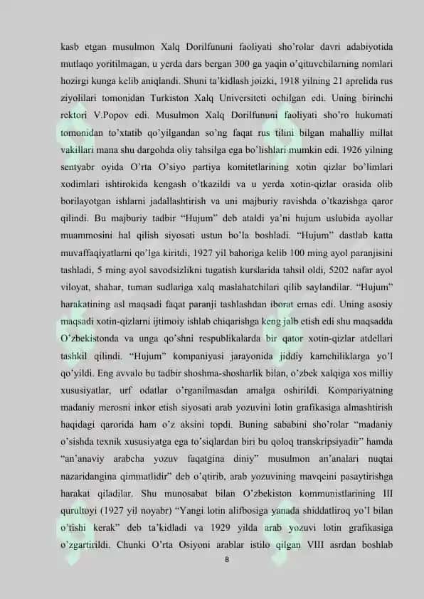 O'ZBEKISTONDA SOVET DAVRIDA OLIY TA’LIM TIZIMI 8