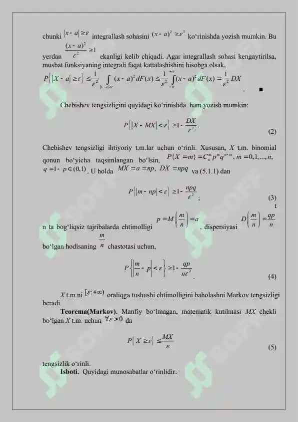 Ehtimollar nazariyasining limit teoremalari 2