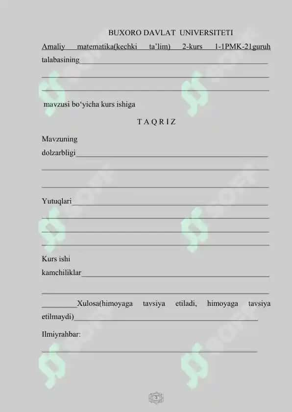 Algoritmik tillar va dasturlash asoslari kurs ishi 3