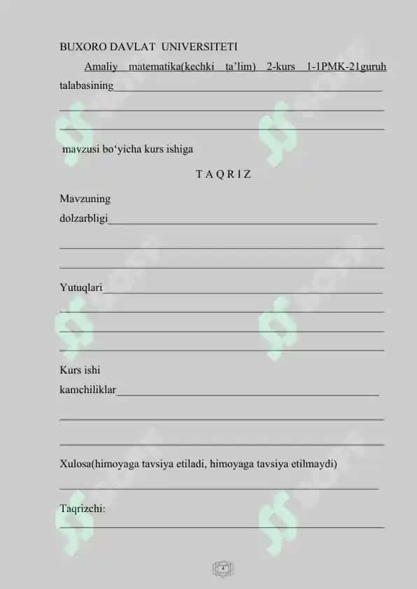 Algoritmik tillar va dasturlash asoslari kurs ishi 4