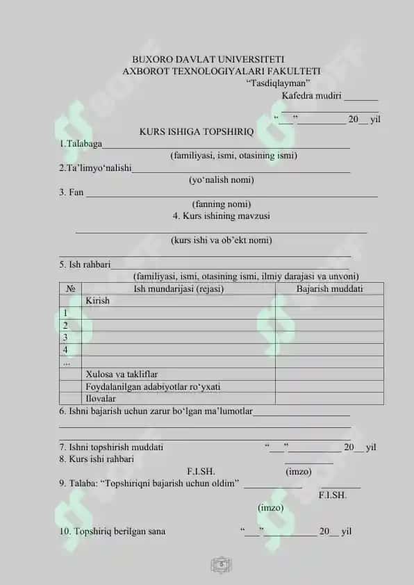 Algoritmik tillar va dasturlash asoslari kurs ishi 5