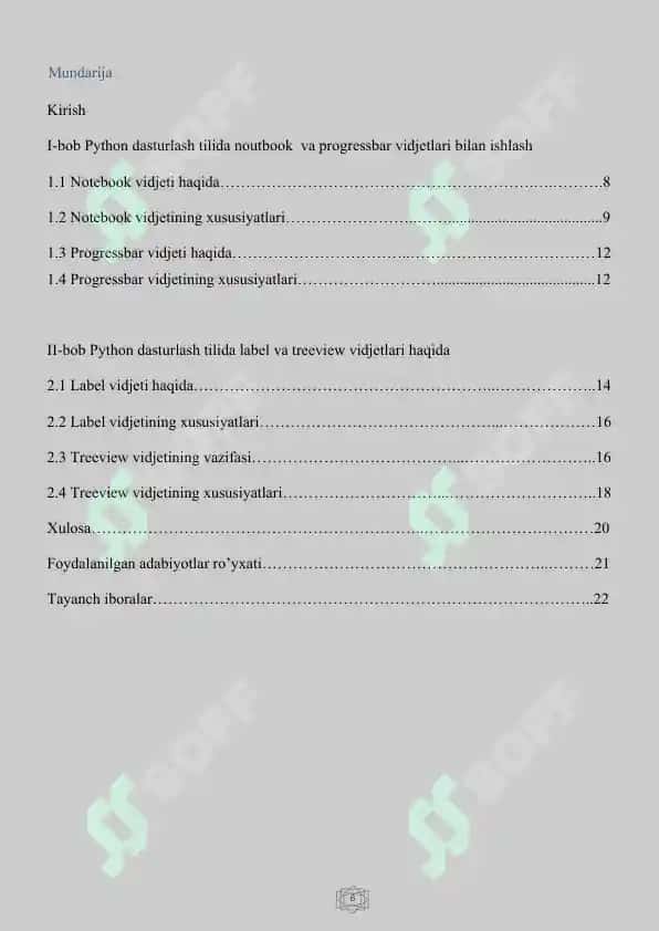 Algoritmik tillar va dasturlash asoslari kurs ishi 6