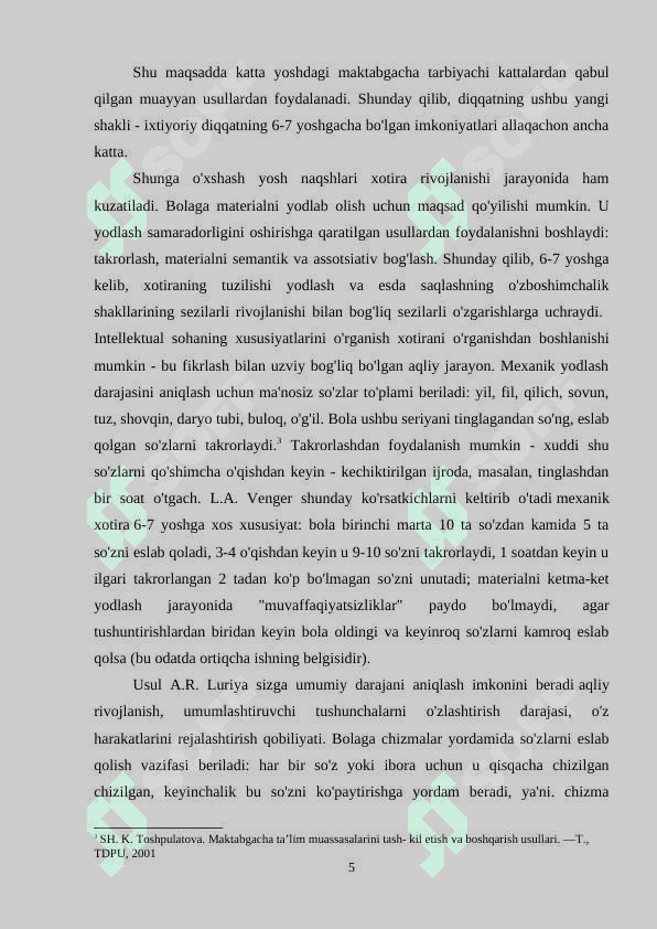 Bolani maktab ta'limiga intellektual tayyorligini shakllanishi 5
