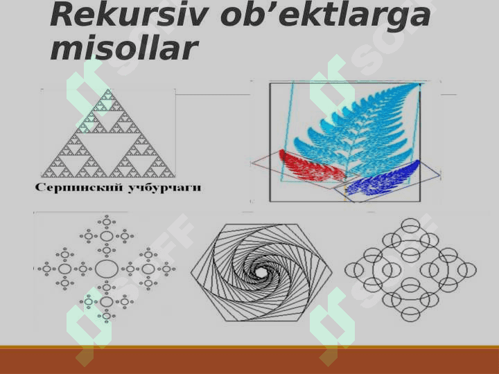 Rekursiv ma’lumotlar tuzilmasi.Rekursiya printsipi. Rekursiya va takrorlash, rekursiyaga misol, TOH, GCD va Fibonachchi algoritmlari 4