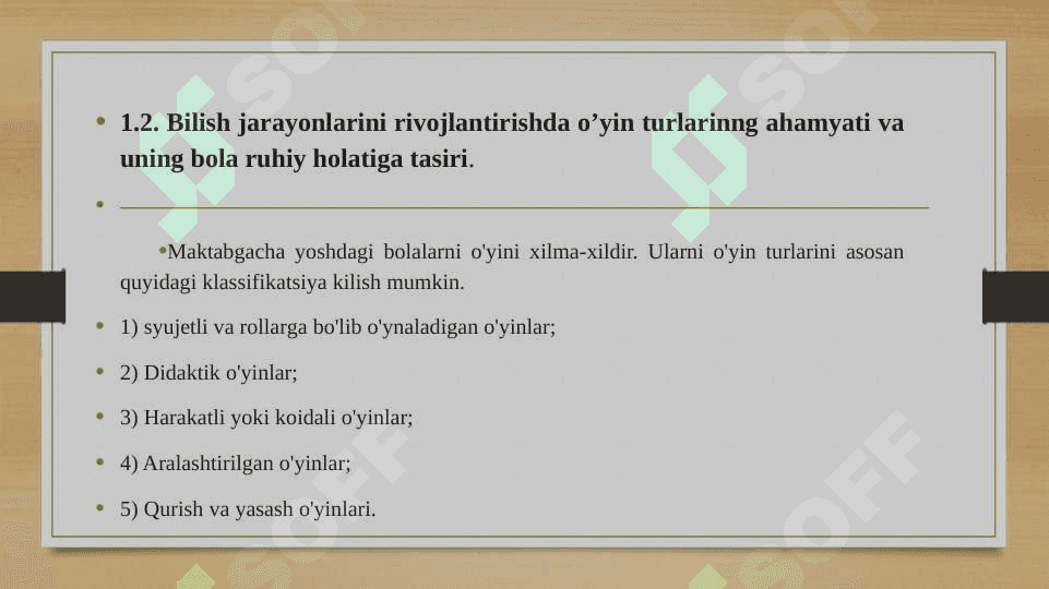 Maktbagcha ta’lim yoshidagi bolalarda bilish jarayonlarining taraqiy etishida o’yinlarining ahamyati va ularni rivojlantirish 8