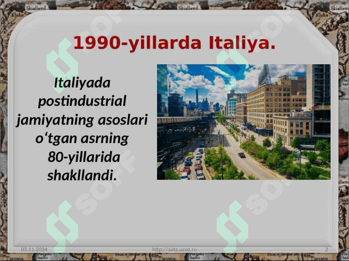 1991-2017 yillarda Italiya davlati. 2
